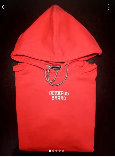 Felpa octopus rossa - octopus, con