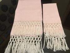 Asciugamano viso+ospite rosa con frange. NUOVO