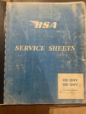 Fogli di servizio Bsa 350 500 OHV B Gruppo C anche Gallo e Goldstar Info