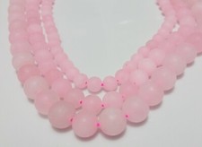 1filo perline pietre dure quarzo rosa opache naturale colore rosa 6-10mm