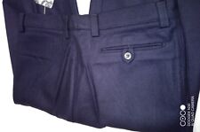 Pantalone Uomo Unisex Inverno Vintage No Pinces Gamba Larga Pura Lana Zampa 46it