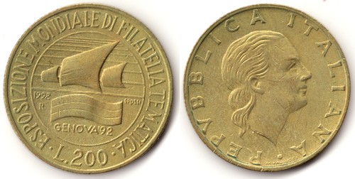Italia 200 lire 1992 - ,