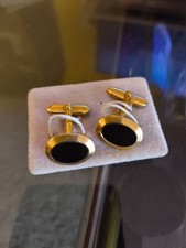 Gemelli vintage ovali dorati e