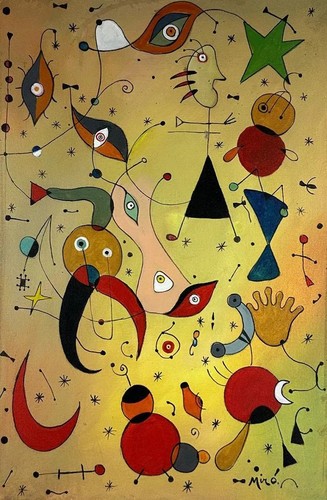 Joan miro olio tela - olio,