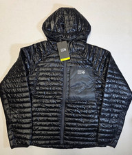 Giacca con cappuccio Ventano Mountain Hard Wear nera uomo grande guscio nylon ultraleggero