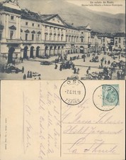 AOSTA-MERCATO ANIMATISSIMO IN PIAZZA CARLO ALBERTO CON LE POSTE APERTE-N.47885