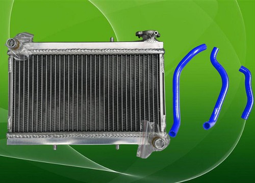 Aluminum radiator blue - +, hose