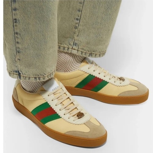 Gucci calfskin suede web - suede,