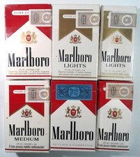 6 Pacchetti (VUOTI) Sigarette MARLBORO RED LIGHTS MEDIUM VINTAGE NO BAR CODE