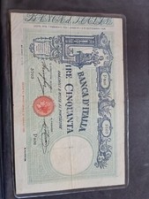 50 Lire Cartamoneta  Decreto 07-02-1928, Con MATRICE,MOLTO RARA R2.