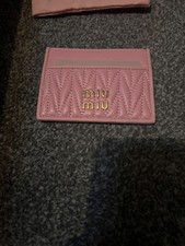 Miu Miu Matelasse Porta Carte in Nappa con Scatola e Sacchetto Antipolvere - Rosa