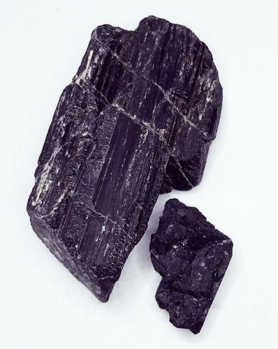 Coppia grezza tormalina - , nera