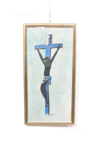 Quadro crocefisso dipinto - quadro,