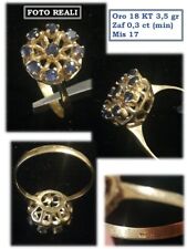 Anello vintage oro giallo 3,5 gr 18 KT con 30 punti zaffiri PARI AL NUOVO!