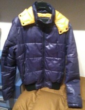 Giubbotto ragazzo Jack & Jones viola e giallo con cappuccio XL 14/16 anni