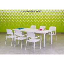 Tavolo allungabile in resina levante 160/220x100 con sedie bora Nardi bianco