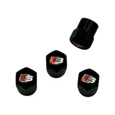 N. 4 Tappi Copri Valvola Logo S-Line per Audi Cerchi Ruote Auto A1 A3 A4 Q2 Q3
