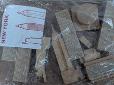 New York In A Bag Muji & MOMA Architettura Edifici Città Legno-Miniature-Nuovo