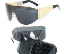 HARALD GLÖCKLER OCCHIALI DA SOLE ORO BLU STRASS CORONA POMPOSO OCCHIALI DA VISTA DONNA ASTUCCIO