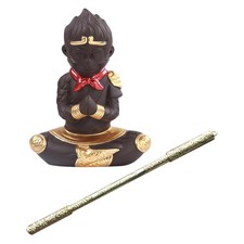  Statua del Buddha Wukong, statuetta della mitologia cinese, piccola scultura