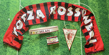 A.C. MILAN kit tifoso calcio set sciarpa polsino gagliardetto fascia testa