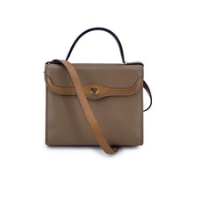 Autentica borsa a tracolla Christian Dior vintage pelle marrone chiaro 2 vie