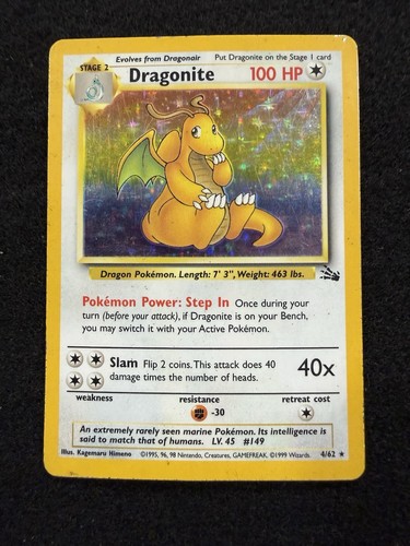 Pokemon dragonite holo - pokemon, 4/62