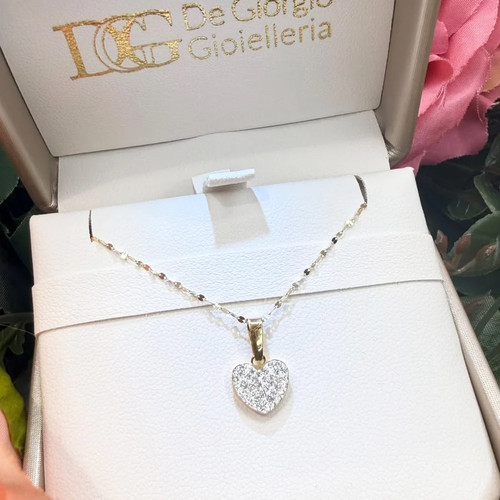 Collana con cuore zirconi - collana,