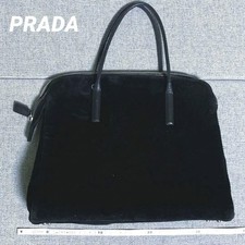 Borsa Prada in camoscio nero grande file A4 compatibile borsa di design elegante