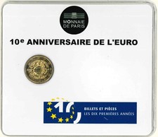 2 euro Francia/France 2012 "10' Anniversaire de l'Euro" in Coincard BU