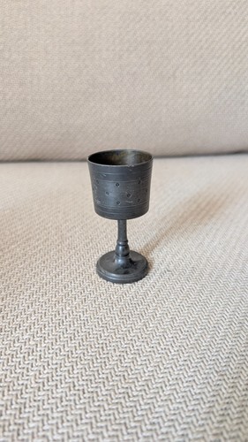 Ancien verre liqueur étain - ancien, à