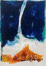 Vulcano Mario Schifano Opera Pop ART Dipinto SERIGRAFIA Firmata Numerata 50x70