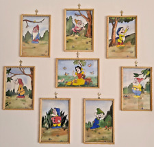BIANCANEVE E I SETTE NANI set, quadri, dipinti a mano, vintage anni 50