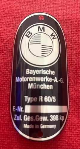 Bmw targhetta identificazione