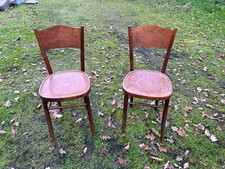 SEDIE DEGI ANNI 40 CON DISEGNO SULLA SEDUTA IN LEGNO DI FAGGIO