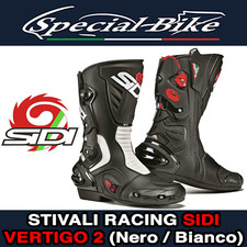 STIVALI MOTO PELLE RACING SIDI VERTIGO II NERO BIANCO - TAGLIA 42 43 44 45