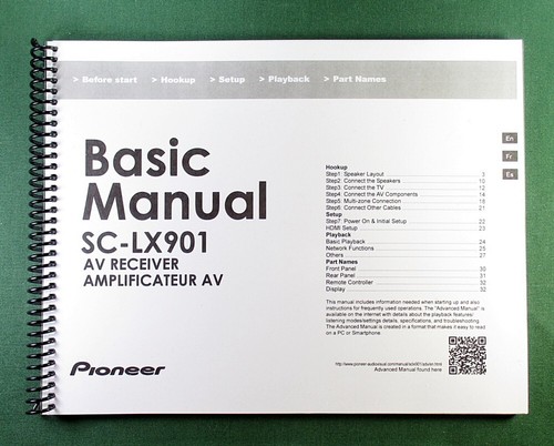 Pioneer lx901 instruction - sc-lx901,