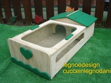 CASETTA PER TARTARUGHE DI TERRA CON TERRARIO RETE 80x40x21h