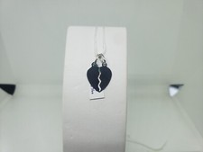 CIONDOLO CUORE SPEZZATO DOLCE META' IN ORO BIANCO 18KT 750 1,1 GRAMMI (3677) 