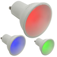 Lampada faretto 6W luce colorata rosso verde blu lampadina led attacco GU10 220V