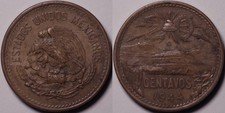 Messico 1944 Mo 20 Centavos KM#439 Bronzo Aquila Serpente Teotihuacán Tappo Piramide