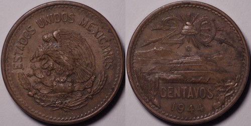 Messico 1944 centavos - mo, 20