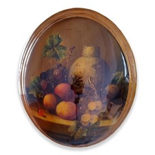 Medaglione Dipinto a Mano Olio su Tavola 25x30 cm Made in Italy L'abbondanza