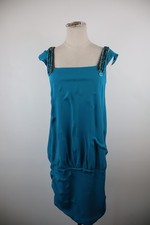 LIU JO VESTITO DONNA TG. 42 WOMAN CASUAL VINTAGE DRESS ABITO CERNIERA VERDE