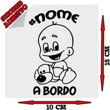 Personalizza con il Nome del Tuo Bimbo Sticker Adesivo Decal A Bordo Auto 