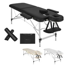 Lettino Massaggi Alluminio Massaggio Portatile Pieghevole 2 Zone Cuscino e Borsa