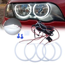 Fit BMW Serie 3 E46 Coupè Berlina Cotone Angelo Occhi Halo Anello Luce 131mm&146mm