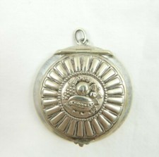 ANTICO PORTA CIPRIA MINIATURA CIONDOLO IN ARGENTO 800 IDEA REGALO 