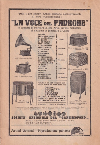 D1b grammofono voce del - -,