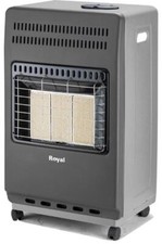 Stufa a Gas ad Infrarossi 3 Mattoni con Ruote RS42H Grigio Royal